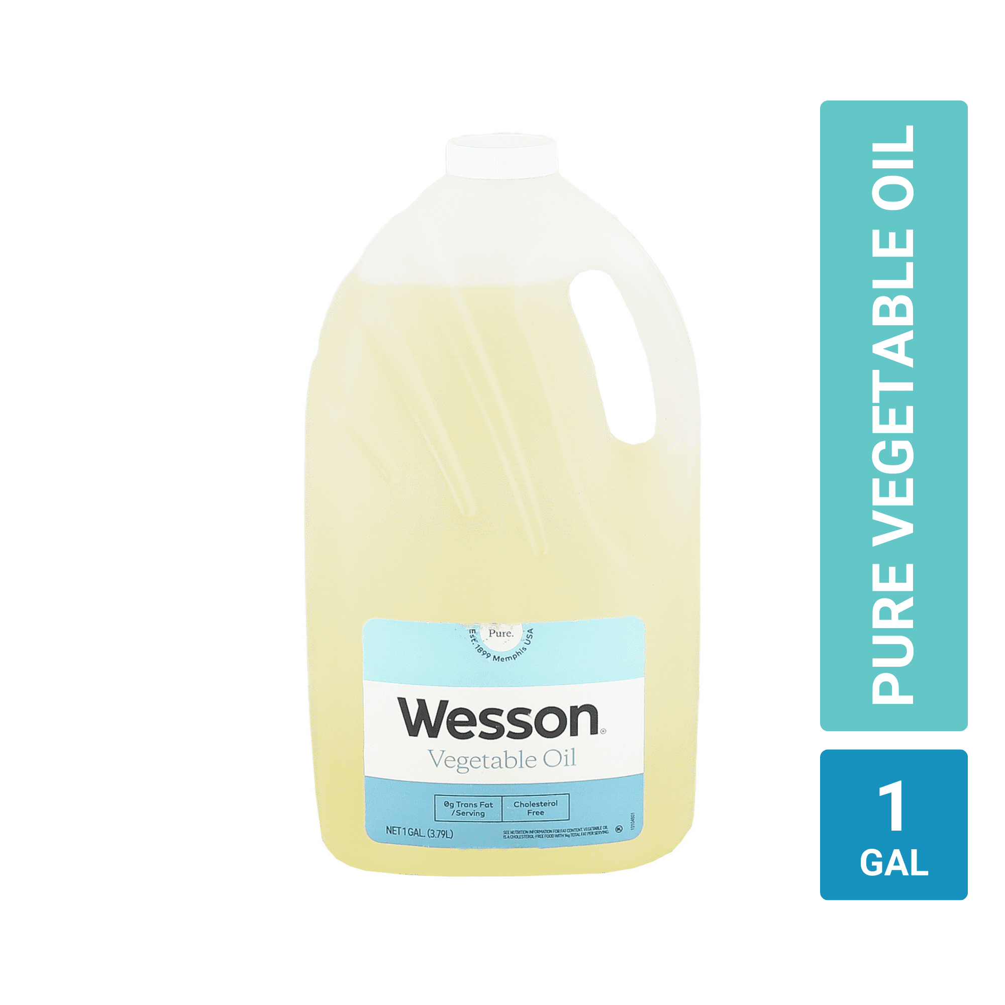 69d8c4cfb04793ccb35861723d5ab115ea727d86618aa28b2b158.jpg Wesson Pure & Cholesterol Free Soybean Vegetable Oil, 128 fl oz - Image 1