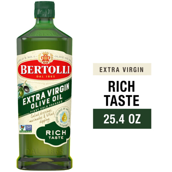 Bertolli Extra Virgin Olive Oil, Rich Taste, First Cold Pressed, Contains Polyphenols, 25.4 fl oz