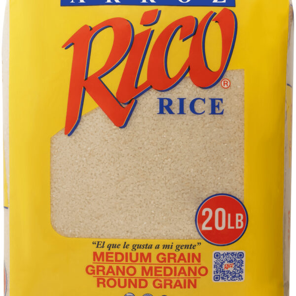 Rico Medium Grain White Rice, 20 Pounds, Gluten Free, No Allergens