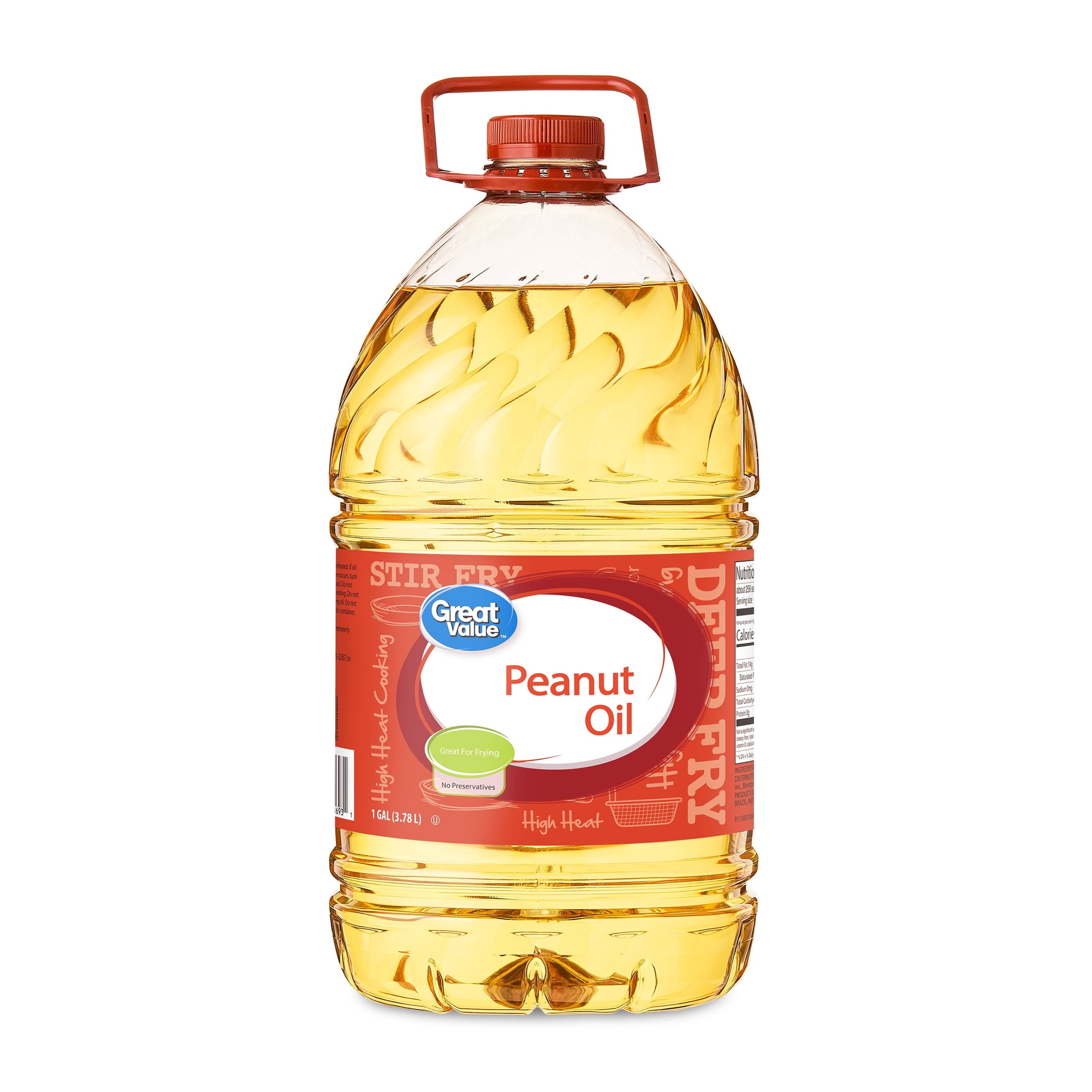 69da69e33fa3666552358ca285690df502a43535a019948bad250.jpg Great Value Peanut Oil, Heart Healthy and Versatile, 1 Gallon Bottle - Image 1