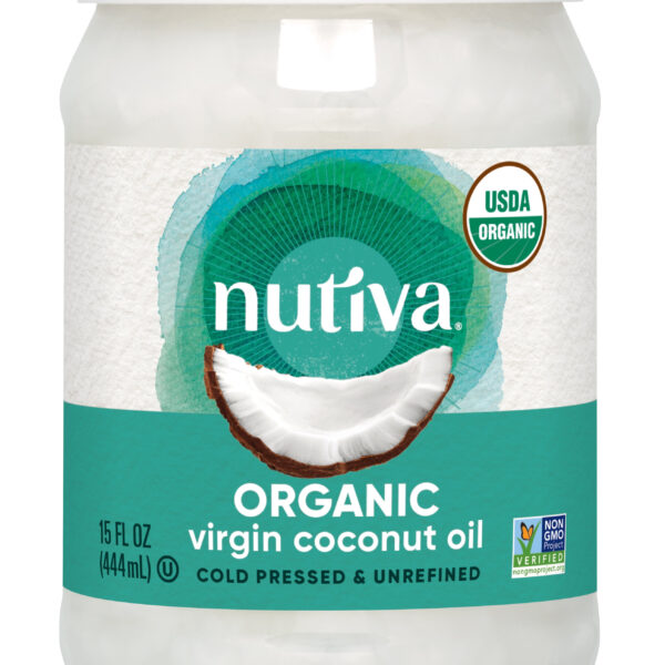 Nutiva Organic, Cold-Pressed, Unrefined, Virgin Coconut Oil from Fresh, non-GMO, Sustainably Farmed Coconuts, 15 Fluid Ounces