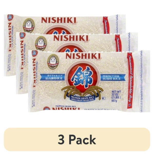 (3 pack) Nishiki Premium Grade Sushi Rice, 32 oz