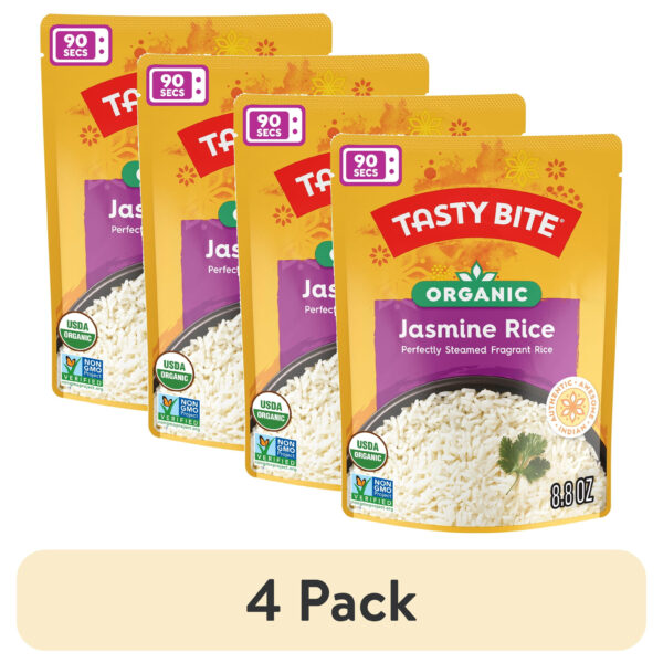 (4 pack) Tasty Bite Organic Jasmine Rice 8.8oz - Fragrant jasmine rice