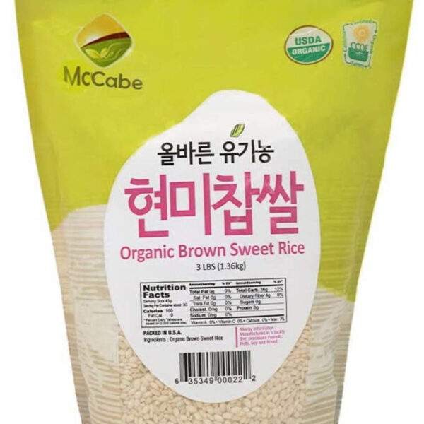McCabe Organic Brown Sweet Rice - Organic Brown Sweet Rice | Rich with Fiber & Minerals | USDA and CCOF Certified | Product of USA | 3Lbs