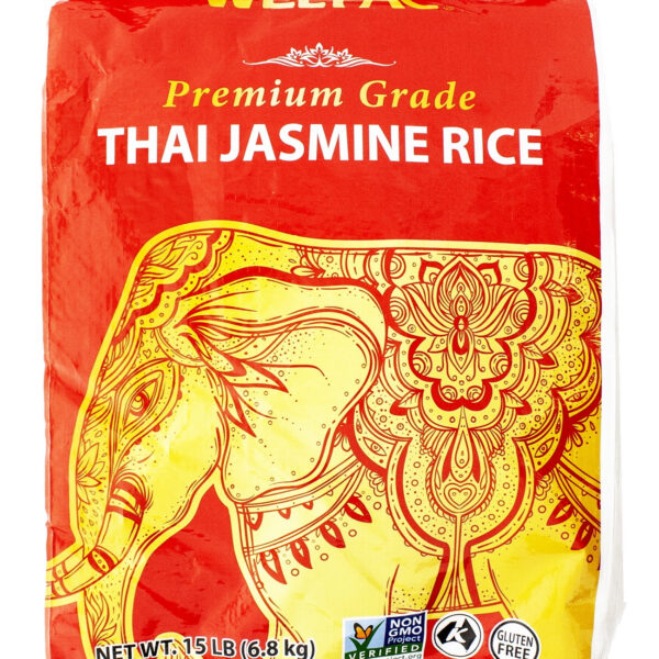 Wel-Pac Premium Grade Thai Jasmine Rice, 240 oz, Gluten free. Non GMO Project verified.
