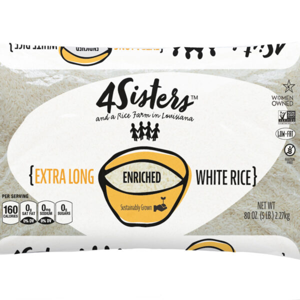 4Sisters Enriched White Long Grain Rice, 5 lbs