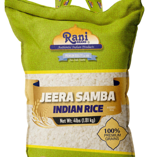 Rani Jeera Samba Indian Rice 64oz (4lbs) 1.81kg Cloth Bag ~ All Natural | Gluten Friendly | Vegan | Kosher | Export Quality | Indian Origin
