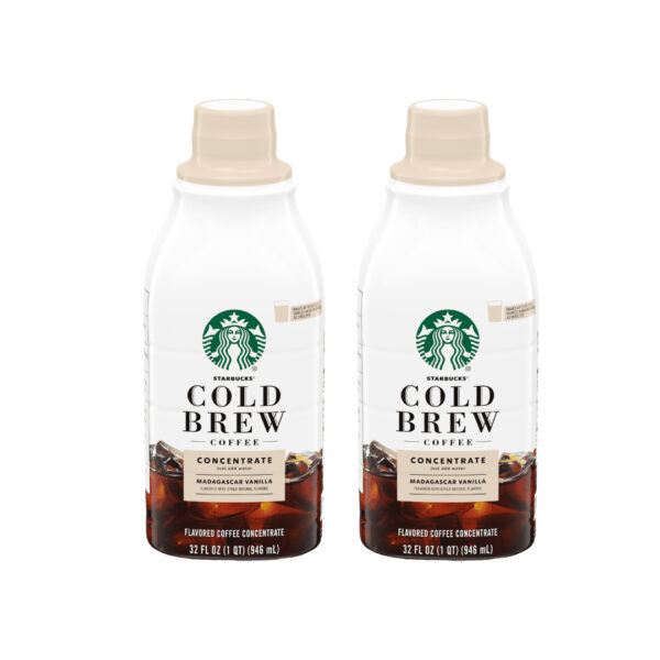 (2 pack) Starbucks Madagascar Vanilla, Cold Brew Coffee Concentrate, Iced Coffee, 32 fl oz