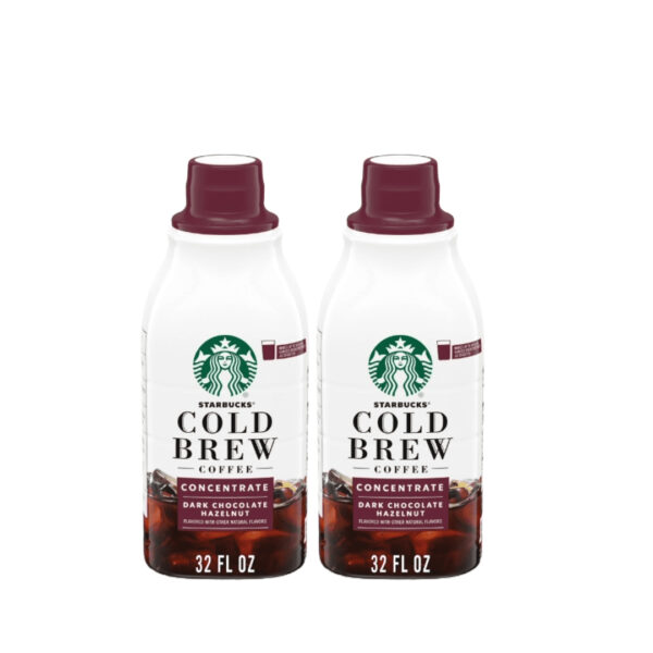 (2 pack) Starbucks Dark Chocolate Hazelnut, Cold Brew Coffee Concentrate, Iced Coffee, 32 fl oz