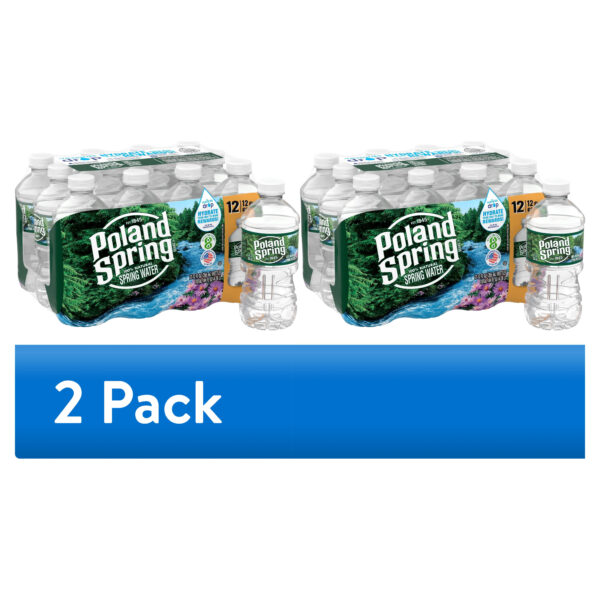 (2 pack) Poland Spring Maine Spring Water, 12 Fl Oz, 12-Pack Plastic Bottles