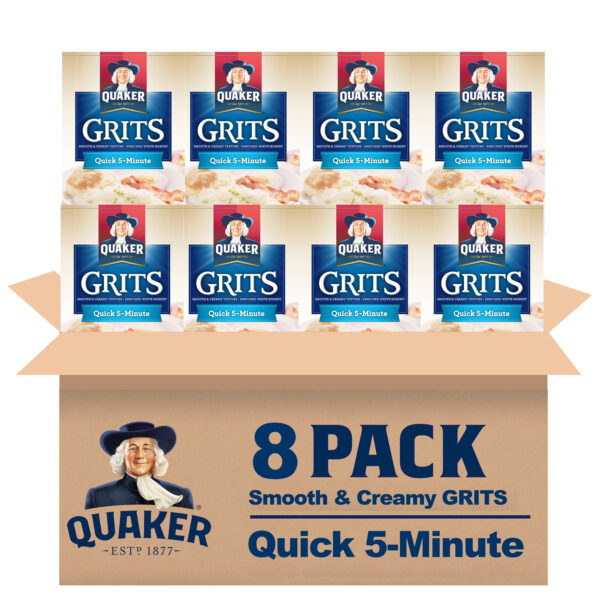 (8 pack) Quaker, Quick 5-Minute Grits, 80 oz Box