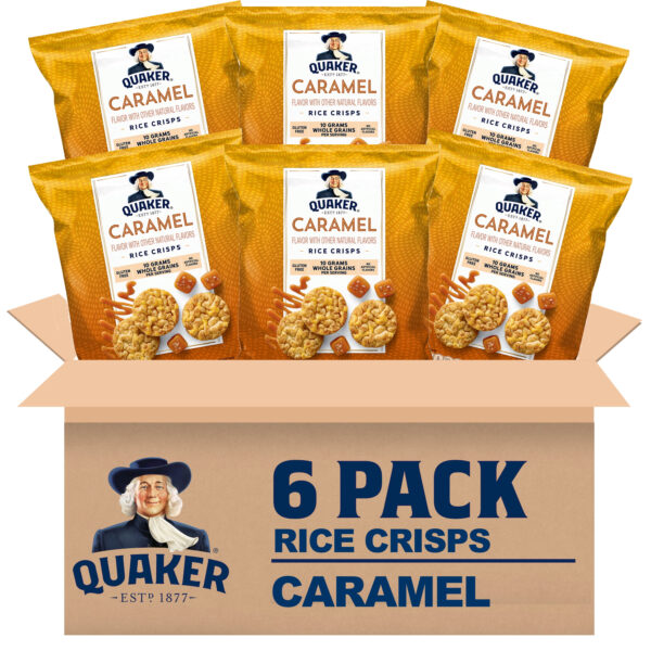 (6 pack) Quaker Caramel Flavored Rice Crisps 7.04 oz Bag