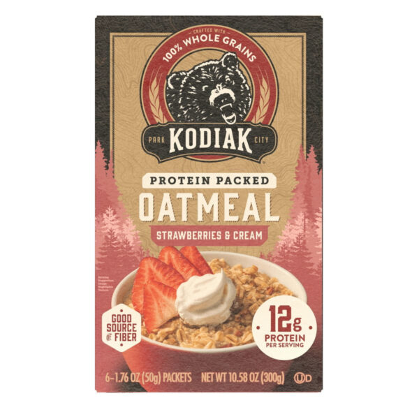 Kodiak Protein-Packed Strawberries and Cream Instant Oatmeal Packets, 1.76 oz (6 Count)