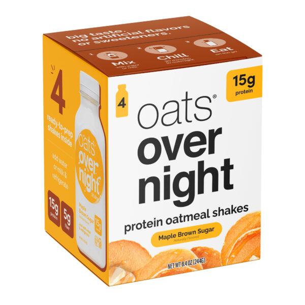 Oats Overnight Maple Brown Sugar Protein Overnight Oatmeal Shake, 4 pack
