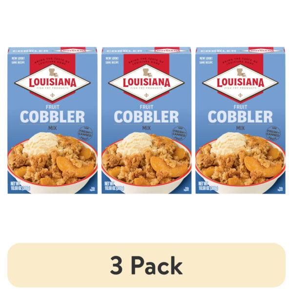 (3 pack) Louisiana Fish Fry Fruit Cobbler Mix 10.58oz Mix