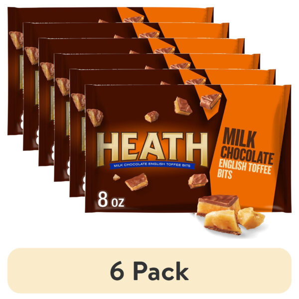 (6 pack) Heath Chocolatey English Toffee Baking Bits, Bag 8 oz