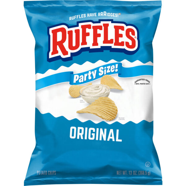 Ruffles Original Flavor Potato Snack Chips,Party Size, 13 oz Bag