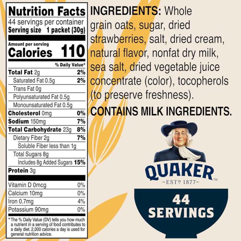 Quaker Instant Oatmeal Strawberries and Cream box