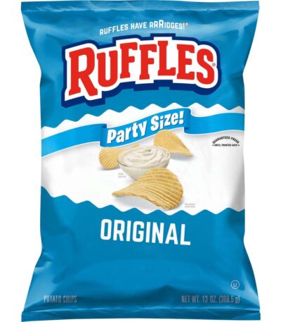 Ruffles Original Flavor Potato Snack Chips Party Size 13 oz Bag