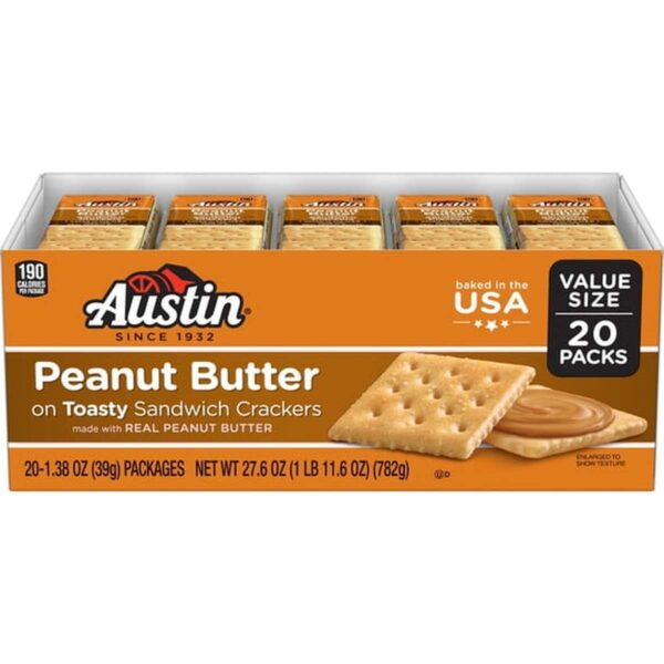 Austin Peanut Butter On Toasty Sandwich Crackers, 20 Count - product box