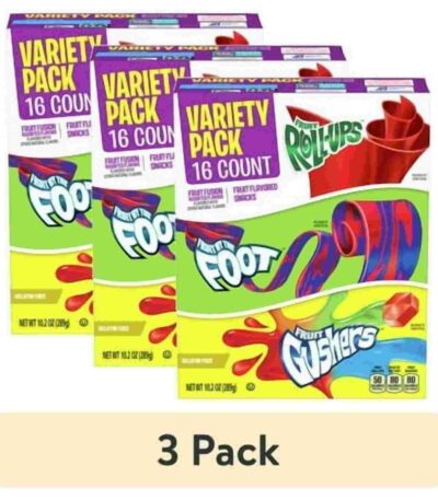 Fruit Roll-Ups Fruit by the Foot Gushers Variety Pack, 16 Count