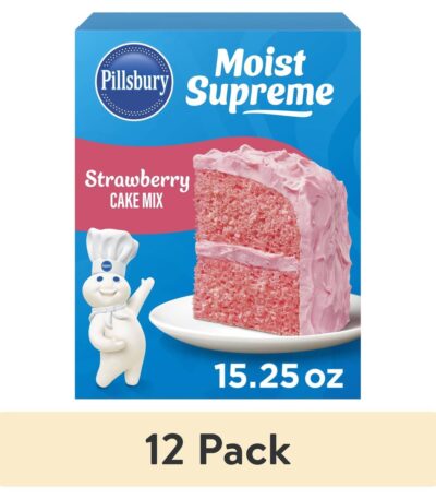 Pillsbury Moist Supreme Strawberry Cake Mix 12 pack box front view