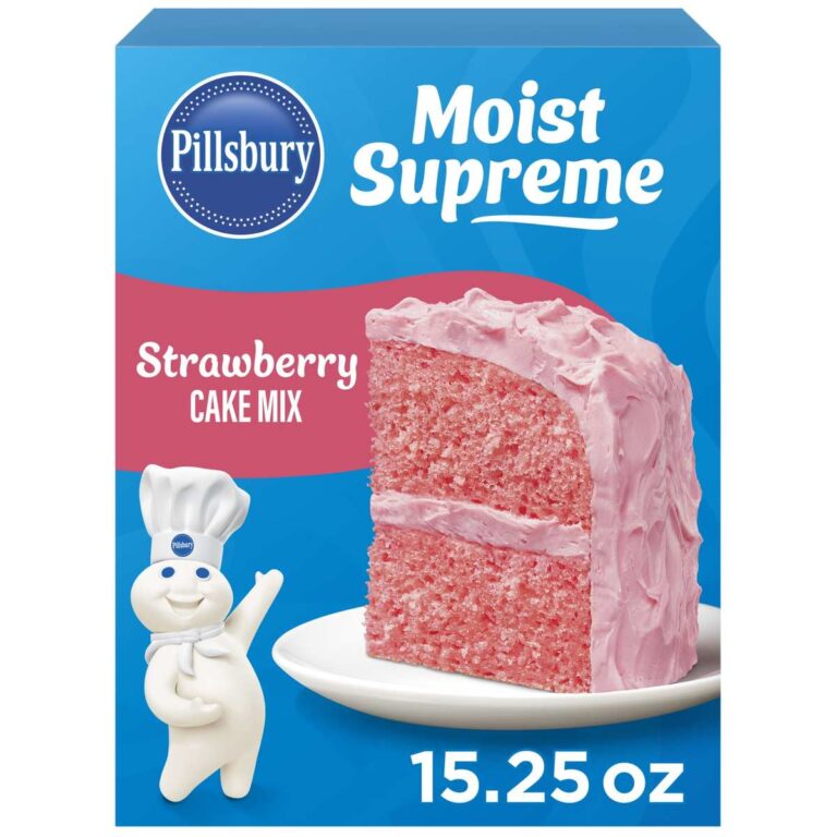 Pillsbury strawberry cake mix 15.25 oz box front view